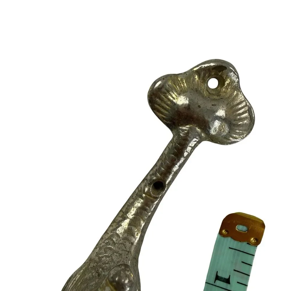 Vintage Koi Fish Dolphin Heraldic Brass Towel Bar Rack Holder MCM 14.5W